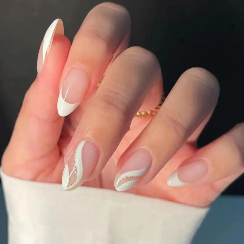 Wine Red Glam Almond Nails