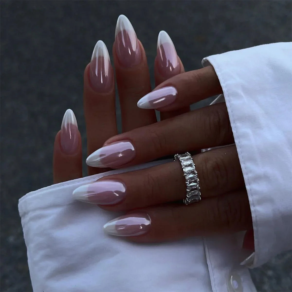 Wine Red Glam Almond Nails