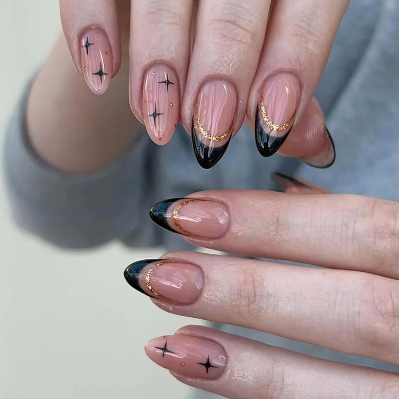 Wine Red Glam Almond Nails