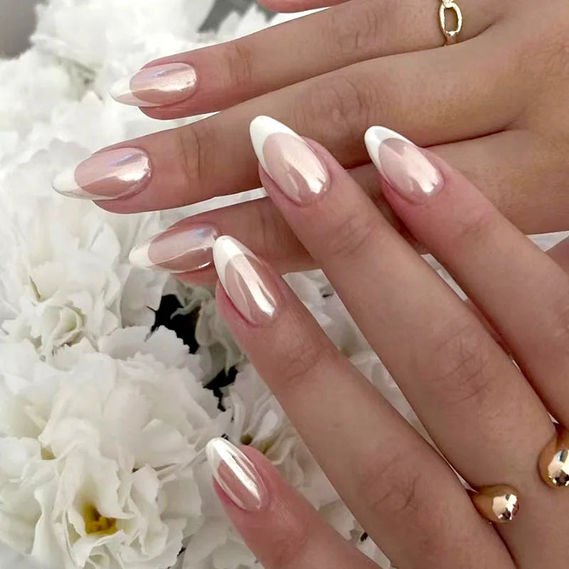 Wine Red Glam Almond Nails