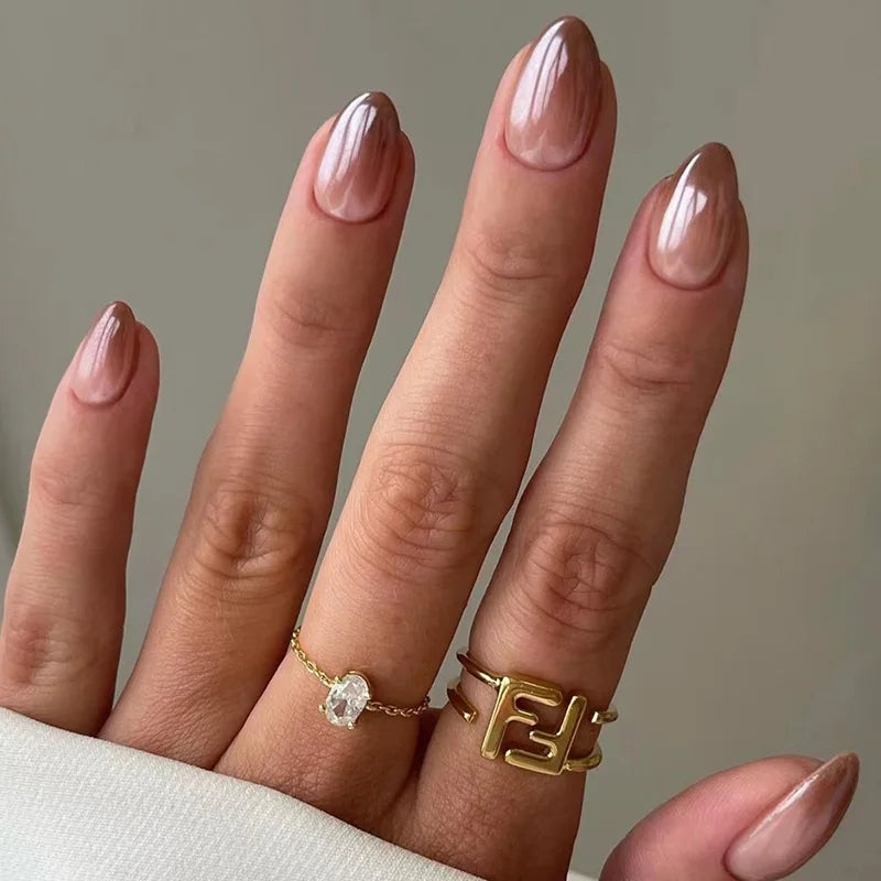 Wine Red Glam Almond Nails