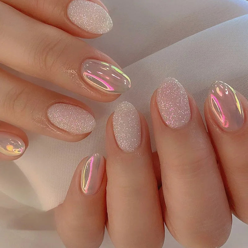 Wine Red Glam Almond Nails