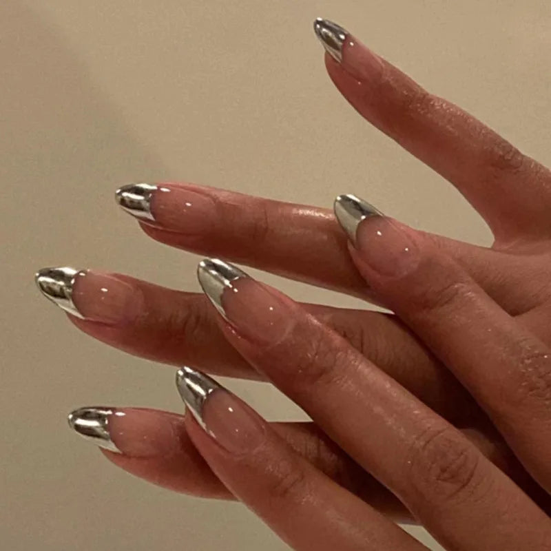 Wine Red Glam Almond Nails