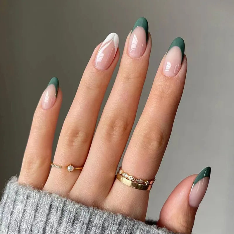 Wine Red Glam Almond Nails