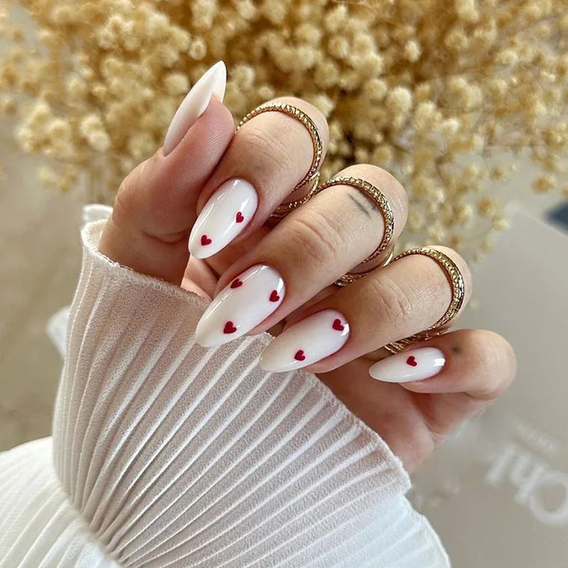 Wine Red Glam Almond Nails