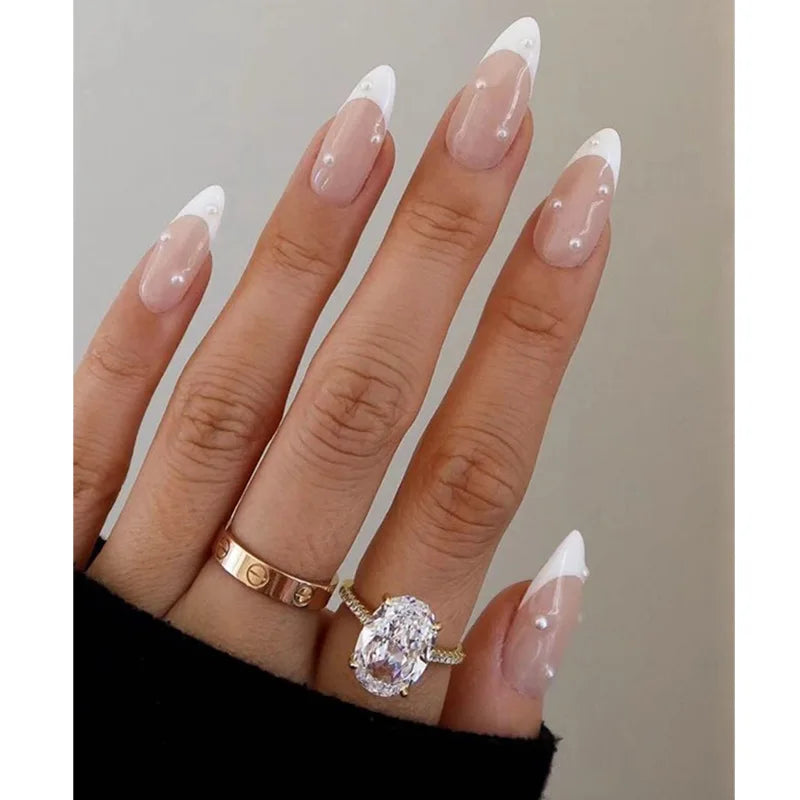 Wine Red Glam Almond Nails