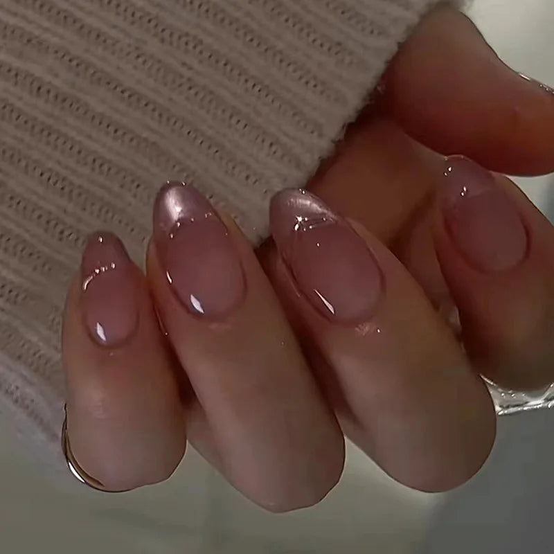 Wine Red Glam Almond Nails