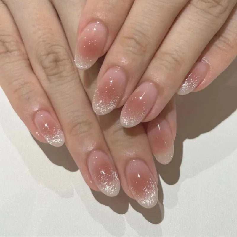 Wine Red Glam Almond Nails