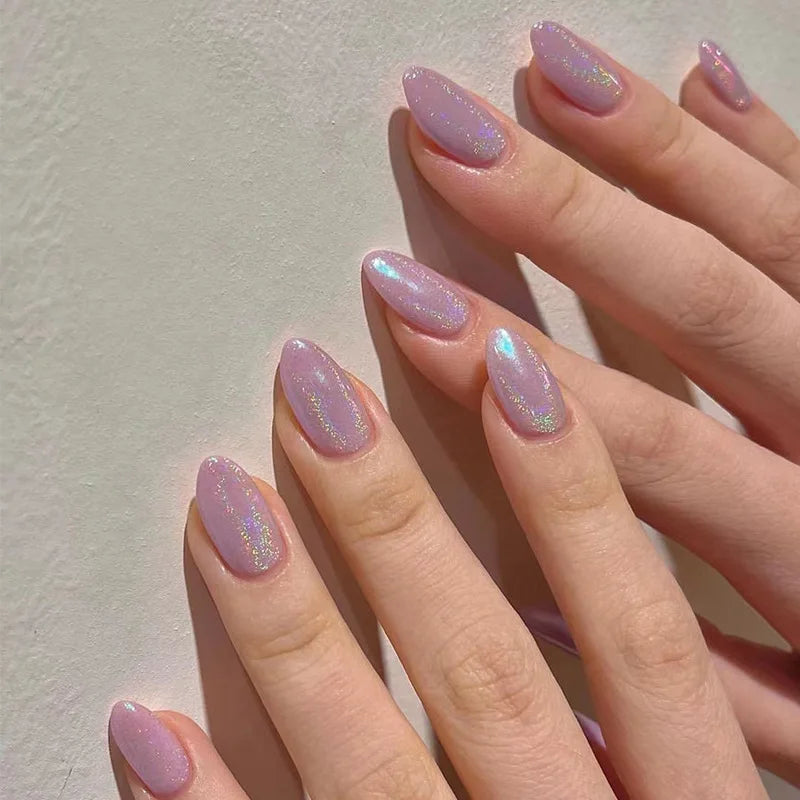 Wine Red Glam Almond Nails