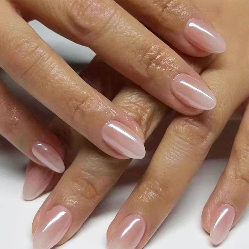 Wine Red Glam Almond Nails