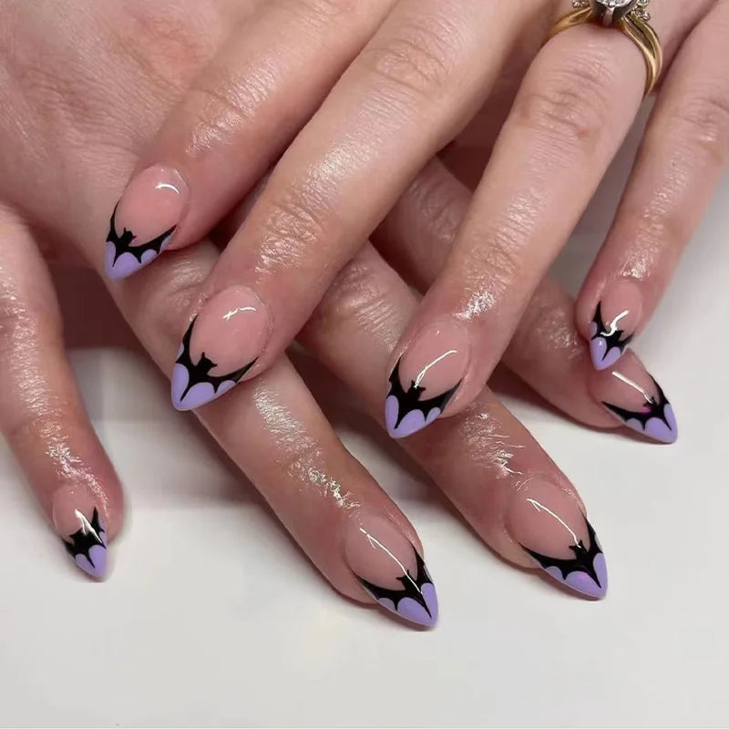 Wine Red Glam Almond Nails