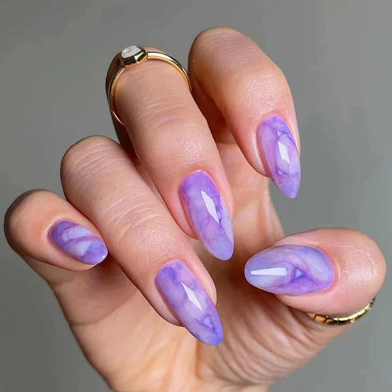 Wine Red Glam Almond Nails