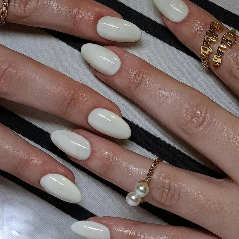 Wine Red Glam Almond Nails