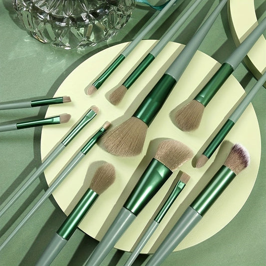 Green Makeup Brush set